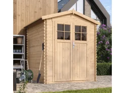 Timbela Holzfenster^Holz-Gartenhaus M320F Beige Braun 2,82 m² FSC®