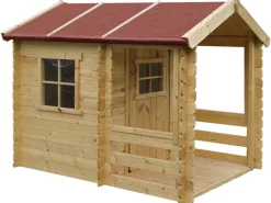 Timbela Holzfenster^Kinderspielhaus Holz M501A 1,1 m² mit Boden Holzfenster mit Plexiglas