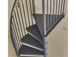 Außentreppen*Treppen Intercon Außentreppe Modena Wendeltreppe Lava- Stahltreppe Mit 13 Stufen + Podest Durchmesser 120 cm Anthrazit