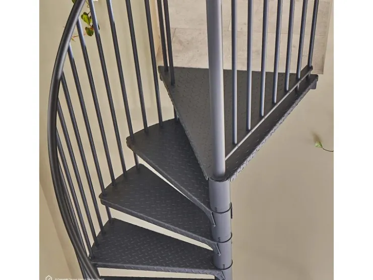 Außentreppen*Treppen Intercon Außentreppe Modena Wendeltreppe Lava- Stahltreppe Mit 13 Stufen + Podest Durchmesser 120 cm Anthrazit