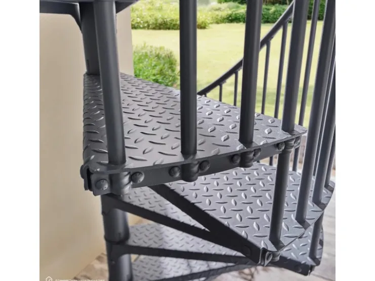 Außentreppen*Treppen Intercon Außentreppe Modena Wendeltreppe Lava- Stahltreppe Mit 13 Stufen + Podest Durchmesser 120 cm Anthrazit