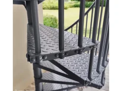 Außentreppen*Treppen Intercon Außentreppe Modena Wendeltreppe Lava- Stahltreppe Mit 12 Stufen + Podest Durchmesser 180 cm Anthrazit