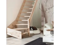 Treppen Intercon Innentreppen^Holztreppe Casablanca Raumspartreppe Fichte Naturbelassen Rechtsgewendelt 60 cm Treppenbreite Ohne Geländer Ohne Setzstufen