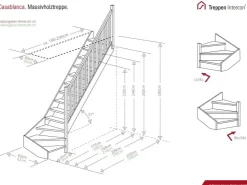 Treppen Intercon Innentreppen^Holztreppe Casablanca Raumspartreppe Fichte Naturbelassen Rechtsgewendelt 60 cm Treppenbreite Einseitiges Geländer Ohne Setzstufen