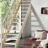 Treppen Intercon Innentreppen^Holztreppe Casablanca Raumspartreppe Fichte Massiv Naturbelassen Gerade Mit 60 cm Treppenbreite Einseitiges Geländer Ohne Setzstufen