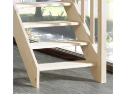 Treppen Intercon Innentreppen^Holztreppe Casablanca Raumspartreppe Fichte Massiv Naturbelassen Gerade Mit 60 cm Treppenbreite Einseitiges Geländer Ohne Setzstufen