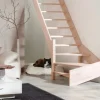 Treppen Intercon Innentreppen^Holztreppe Casablanca Raumspartreppe Buche Massiv Naturbelassen Linksgewendelt Mit 80 cm Treppenbreite Ohne Geländer Ohne Setzstufen