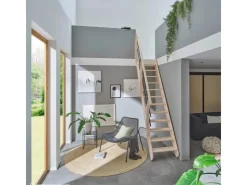 Treppen Intercon Innentreppen^Raumspartreppe Living für 245 - 285 cm Geschosshöhe Holztreppe Fichte Beidseitiges Geländer