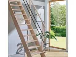 Treppen Intercon Innentreppen^Raumspartreppe Living für 245 - 285 cm Geschosshöhe Holztreppe Fichte Beidseitiges Geländer