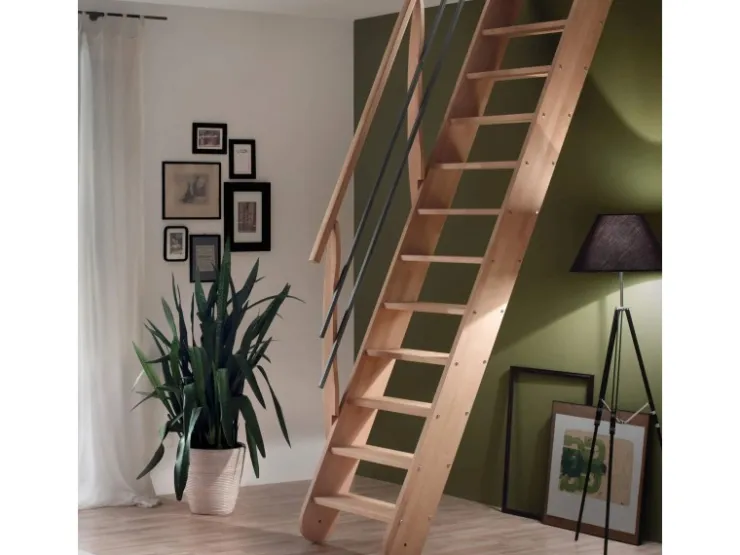 Treppen Intercon Innentreppen^Raumspartreppe Living für 245 - 285 cm Geschosshöhe Holztreppe Buche Beidseitiges Geländer