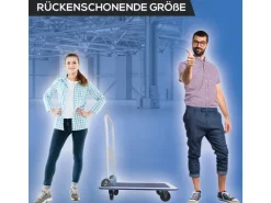 Tronitechnik Bauzubehör|Baugeräte^Transportwagen Plattformwagen klappbar - 150 kg Tragkraft mit Antirutschbeschichtung - Ladefläche 72x48 cm