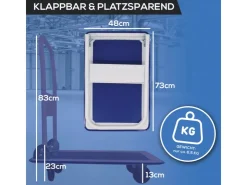 Tronitechnik Bauzubehör|Baugeräte^Transportwagen Plattformwagen klappbar - 150 kg Tragkraft mit Antirutschbeschichtung - Ladefläche 72x48 cm