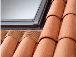 Dachfenster*Velux Eindeckrahmen Ziegel Hoch/Welle 140 cm x 66 cm Anthrazit