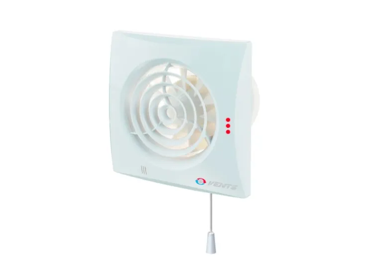 Badlüfter|Rohrventilatoren^VENTS Axialer Abluftventilator Für Wand Quiet 100 VT Mit Zugschalter & Nachlauf