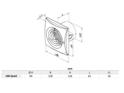 Badlüfter|Rohrventilatoren^VENTS Axialer Abluftventilator Für Wand Quiet 100 VT Mit Zugschalter & Nachlauf