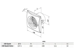 Rohrventilatoren|Badlüfter* VENTS Axialer Abluftventilator Für Wand & Decke Quiet 150 T Mit Nachlauf