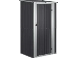 Abläufe^vidaXL Geräteschuppen Anthrazit 118,5x97x209,5 cm Verzinkter Stahl 1038305