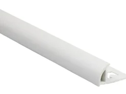 Arcansas Fliesenzubehör^Viertelkreis-Abschlussprofil PVC matt Weiß 10 mm x 1 m Weiß Matt