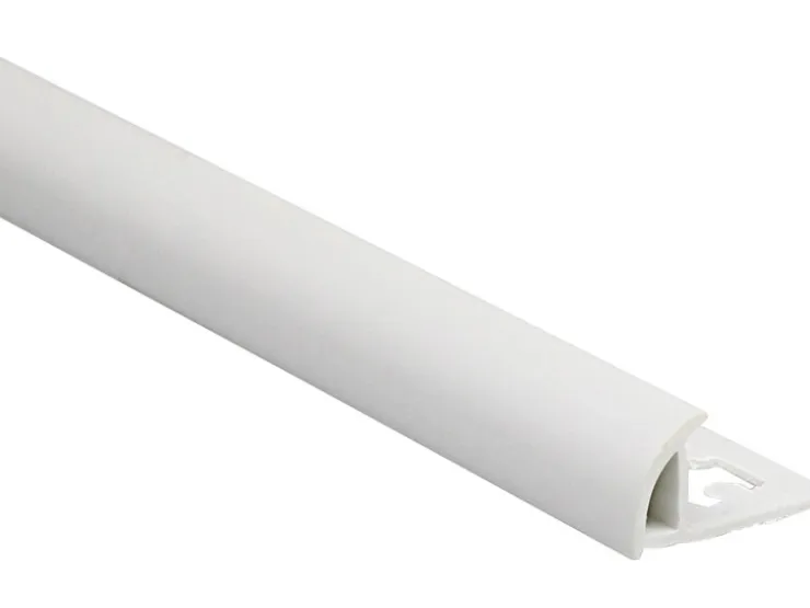 Wandfliesen|Fliesenzubehör*Arcansas Viertelkreis-Abschlussprofil PVC matt Weiß 6 mm x 2,5 m Weiß Matt