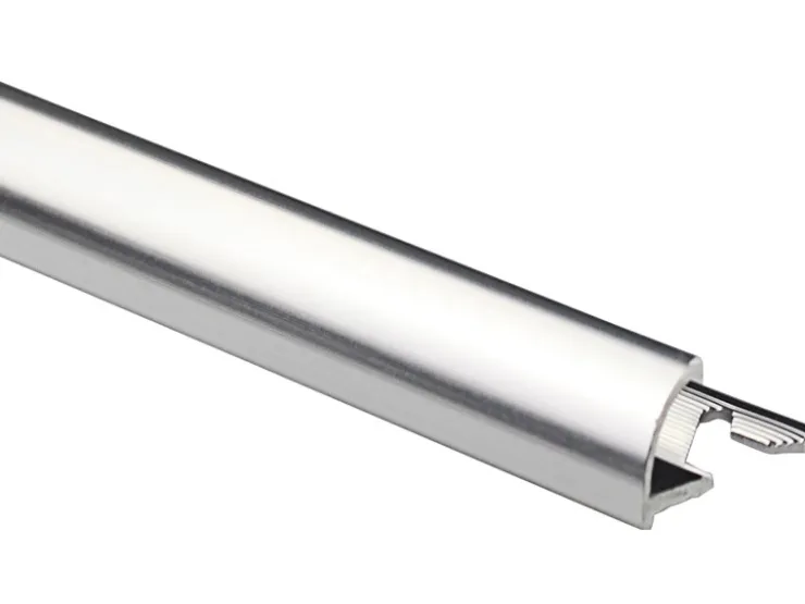 Fliesenzubehör*Arcansas Viertelkreis-Abschlussprofil Alu eloxiert 8 mm x 2,7 m Silber Glänzend