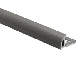 Wandfliesen|Fliesenzubehör*Arcansas Viertelkreis-Abschlussprofil PVC matt 8 mm x 2,5 m Dunkelgrau