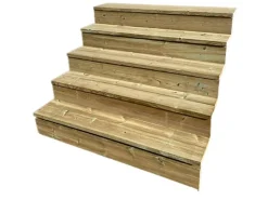 Vinuovo Außentreppen^Außentreppe Holz 5 Stufen 140cm mit Setzstufen