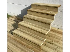 Außentreppen*Vinuovo Außentreppe Holz 5 Stufen 100cm mit Setzstufen