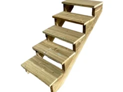 Vinuovo Außentreppen^Außentreppe Holz 5 Stufen 60cm ohne Setzstufen
