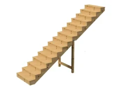Außentreppen*Vinuovo Außentreppe Holz 15 Stufen 140cm mit Setzstufen