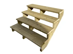 Außentreppen*Vinuovo Außentreppe Holz 4 Stufen 140cm ohne Setzstufen