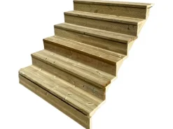 Vinuovo Außentreppen^Außentreppe Holz 6 Stufen 120cm mit Setzstufen