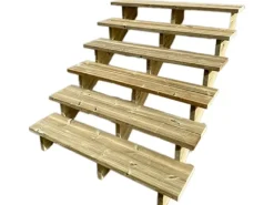 Vinuovo Außentreppen^Außentreppe Holz 6 Stufen 160cm ohne Setzstufen
