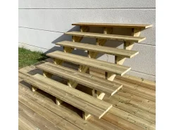 Vinuovo Außentreppen^Außentreppe Holz 6 Stufen 160cm ohne Setzstufen