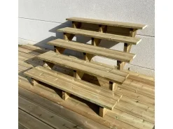 Vinuovo Außentreppen^Außentreppe Holz 5 Stufen 140cm ohne Setzstufen
