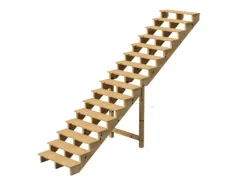 Außentreppen*Vinuovo Außentreppe Holz 16 Stufen 140cm ohne Setzstufen