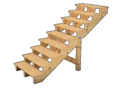 Vinuovo Außentreppen^Außentreppe Holz 9 Stufen 80cm ohne Setzstufen