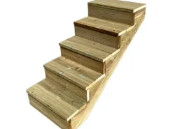 Vinuovo Außentreppen^Außentreppe Holz 5 Stufen 60cm mit Setzstufen