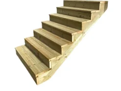 Vinuovo Außentreppen^Außentreppe Holz 7 Stufen 120cm mit Setzstufen