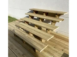 Außentreppen*Vinuovo Außentreppe Holz 5 Stufen 160cm ohne Setzstufen