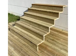Vinuovo Außentreppen^Außentreppe Holz 6 Stufen 160cm mit Setzstufen