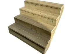 Vinuovo Außentreppen^Außentreppe Holz 4 Stufen 120cm mit Setzstufen