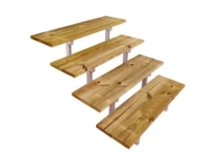 Vinuovo Außentreppen^Außentreppe Stahl Oslo 4 Stufen Holz 100cm