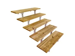 Vinuovo Außentreppen^Außentreppe Stahl Oslo 5 Stufen Holz 100cm