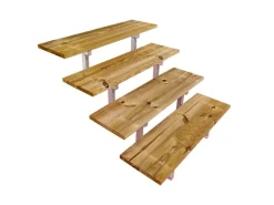 Vinuovo Außentreppen^Außentreppe Stahl Oslo 4 Stufen Holz 60cm