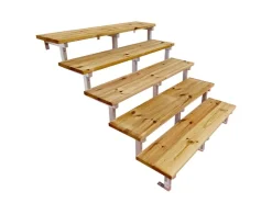 Vinuovo Außentreppen^Außentreppe Stahl Oslo 5 Stufen Holz 120cm