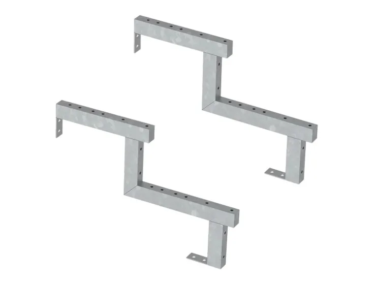 Außentreppen*Vinuovo 2er Set Stahl Treppenwange 2 Stufen Option für Setzstufen 34cm