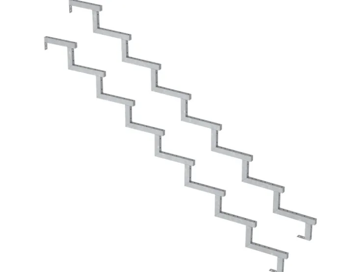 Außentreppen*Vinuovo 2er Set Stahl Treppenwange 8 Stufen Option für Setzstufen 136cm