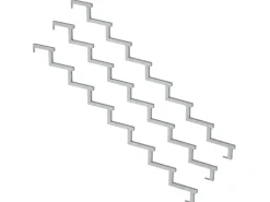 Außentreppen*Vinuovo 3er Set Stahl Treppenwange 8 Stufen Option für Setzstufen 136cm