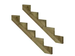 Außentreppen*Vinuovo 2er Set Treppenwange 5 Stufen aus KDI Holz für Gartentreppen 85cm