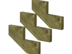Außentreppen*Vinuovo 3er Set Treppenwange 2 Stufen aus KDI Holz für Gartentreppen 34cm